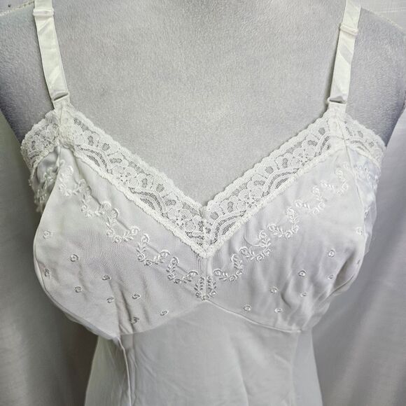 Sears Vintage White It Doesn't Slip Anti-Cling Midi Slip Size 36 - Picture 3 of 8